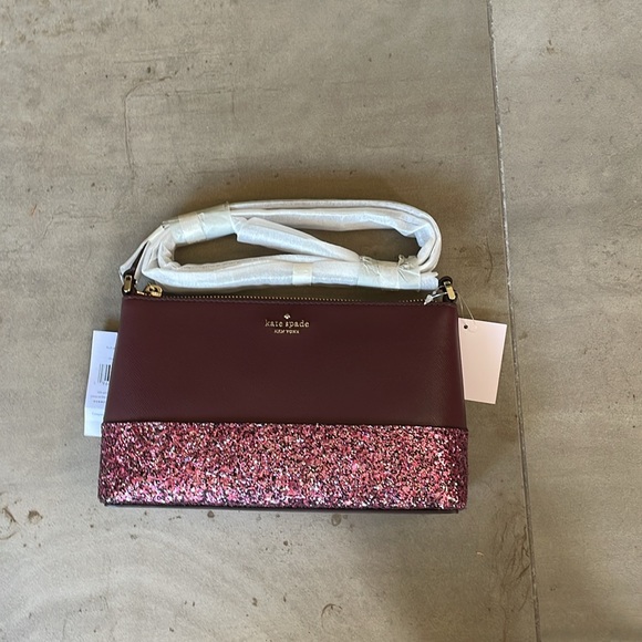 Kate Spade Burgundy Glitter Crossbody Bag - Picture 2 of 5